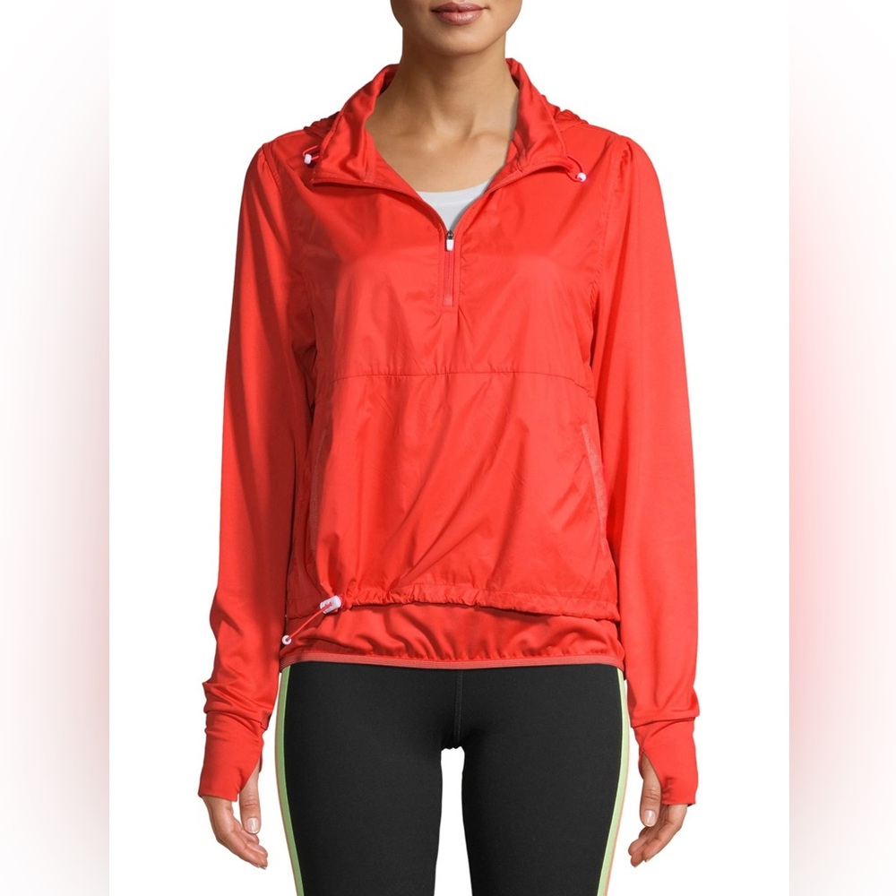 Women's Performance Active Tunic Hoodie with Pockets, color: tomato sauce